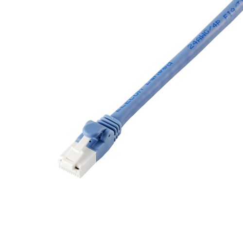 LANケーブル/CAT6A対応/EU RoHS指令準拠/爪折れ防止/簡易パッケージ仕様/0.15m/ヨリ線/ブルー
