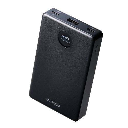 モバイルバッテリー/半固体Li電池/残量表示/35W/10000mAh/USB-C×2/USB-A/ブラック