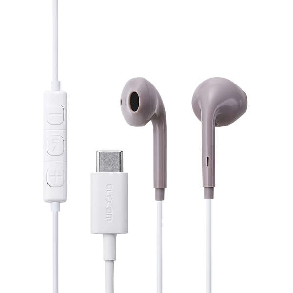 有線イヤホン/USB Type-C/インナーイヤー/ピンクグレージュ