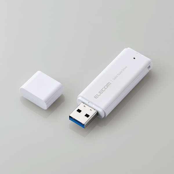 カメラ専用外付けSSD/ポータブル/USB 5Gbps/USB3.2(Gen1)/小型/キャップ式/500GB/ホワイト