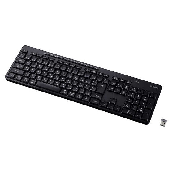 キーボード/無線2.4GHz/Bluetooth/静音/フルサイズ/メンブレン式/ブラック