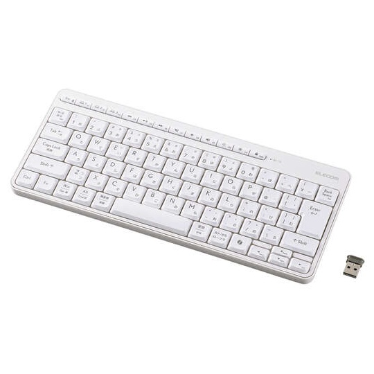 キーボード/無線2.4GHz/Bluetooth/静音/ミニサイズ/メンブレン式/ホワイト