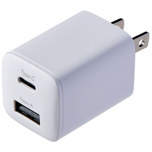 コンパクトUSB充電器 2P ホワイト