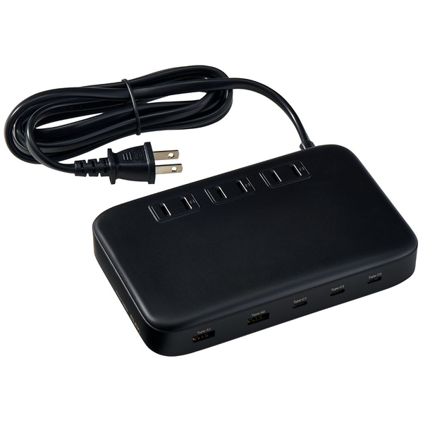 平形USBタップ PD65W ブラック