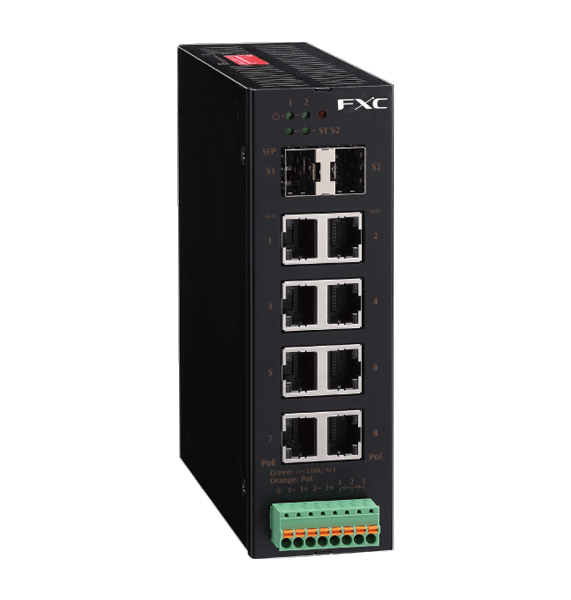 10/100/1000BASE-T PoE++/PoE+/PoE対応×8＋100/1G×2SFPスロット 産業用スイッチ MAX.270W/装置 ＋ 同製品SB5バンドル