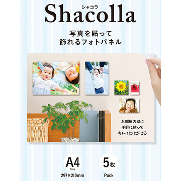 『壁アルバム』用フォトパネル shacolla（シャコラ） 壁タイプ A4サイズ 5パック