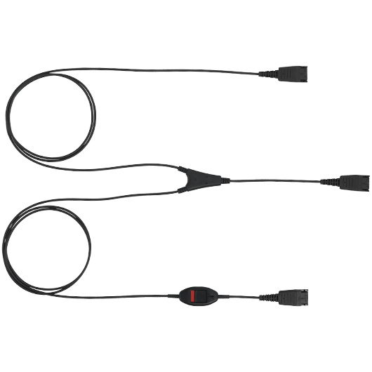 研修用にQDヘッドセットを2つ接続する分岐ケーブル「Jabra モニタリングYコード」