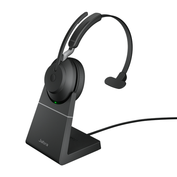 Jabra 無線ヘッドセット USB-A 片耳 UC認定 充電スタンド付「Jabra Evolve2 65 UC Mono USB-A Stand Black」