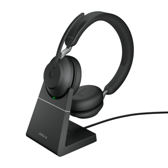 Jabra 無線ヘッドセット USB-C 両耳 MS認定 充電スタンド付「Jabra Evolve2 65 MS Stereo USB-C Stand Black」