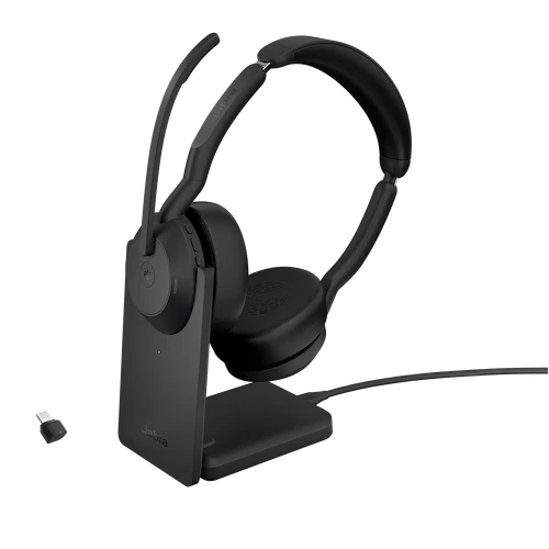 Jabra 無線ヘッドセット USB-C 両耳 MS認定 充電スタンド付「Jabra Evolve2 55 Link380c/390c MS Stereo Stand」