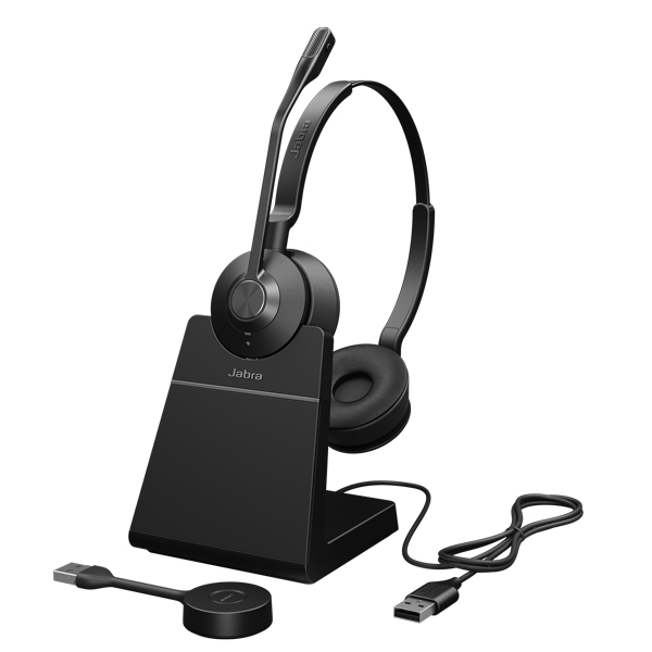 Jabra コンタクトセンター用無線ヘッドセット DECT USB-A 両耳 充電スタンド付 UC認定「Jabra Engage 55 SE Stereo Link400a UC Stand」