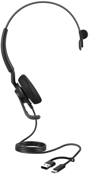 Jabra コンタクトセンター用USBヘッドセット USB-C/A 片耳 MS認定 コントロールユニット付「Jabra Engage 50 II Link MS Mono USB C/A」