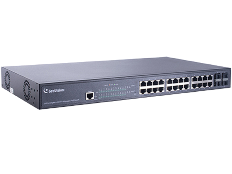 10/100M/1000 PoE+対応 (15.4W 供給 / 1 PoE port) (最長250m / 転送速度10Mbps) 24ポートマネージメントスイッチングハブ 1年保証