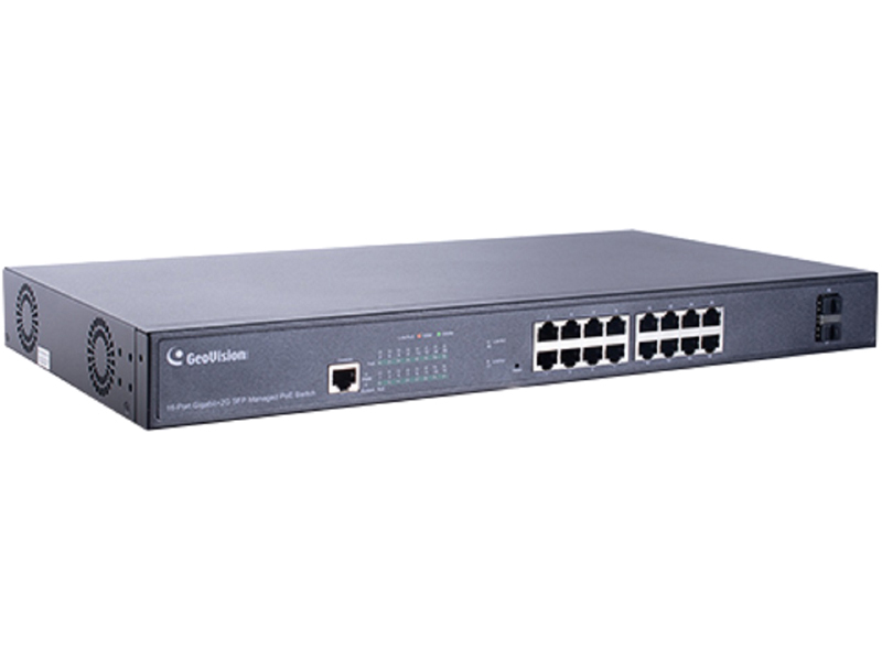 10/100M/1000 PoE+対応 (15.4W 供給 / 1 PoE port) (最長250m / 転送速度10Mbps) 16ポートマネージメントスイッチングハブ 5年保証