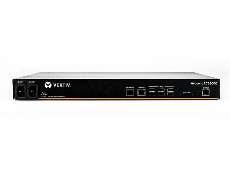 Vertiv Avocent 1U シリアルコンソールサーバー デュアルAC電源アナログモデム内蔵8ポートモデル