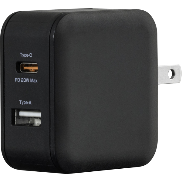 USB-AC充電器 2ポート 20W ブラック