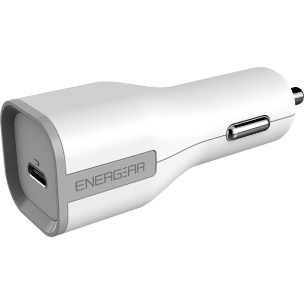 27W USB PD認証 Type-C カーチャージャー 90cmケーブルセット ホワイト