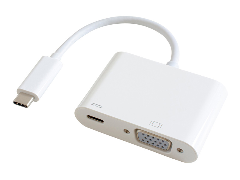 USB Type-C VGA変換アダプター（PD充電対応） ホワイト