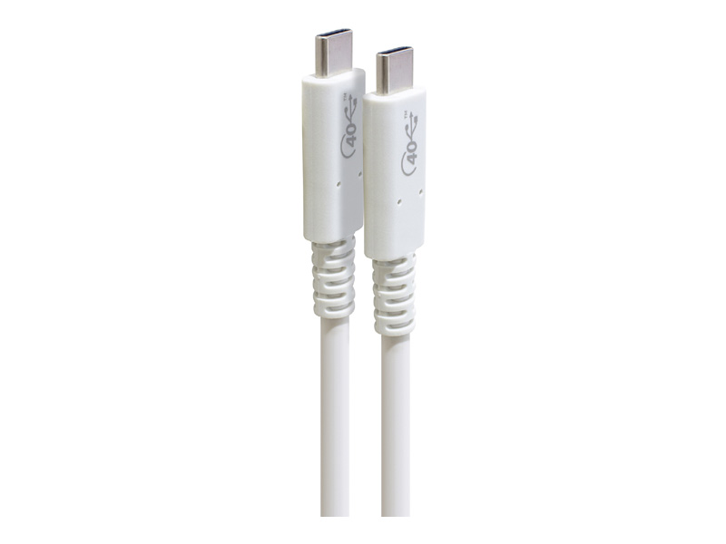 USB4 Gen3x2 （40Gbps）対応Type-Cケーブル（Thunderbolt3対応） ホワイト