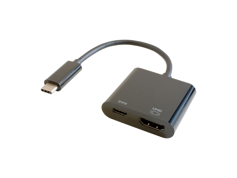 HDMI映像出力しながら充電もできるUSB-C(R)変換アダプター ブラック