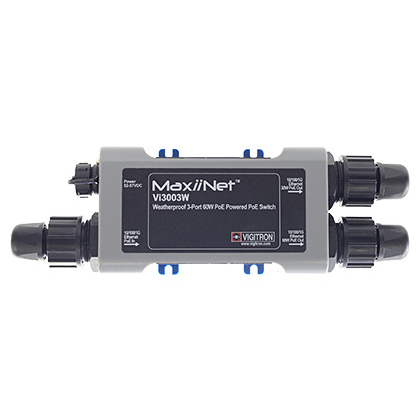 防水モデル LANケーブル用 PoE++（60W）リピータスイッチ MaxiiNet Vi3003WP