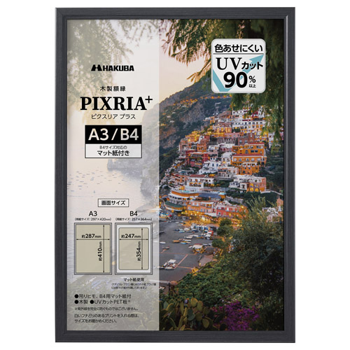 木製額縁 PIXRIA+（ピクスリア プラス） A3/B4サイズ ブラック