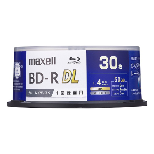 録画用 BD-R DL 標準260分 4倍速 ワイドプリンタブルホワイト 30枚スピンドルケース