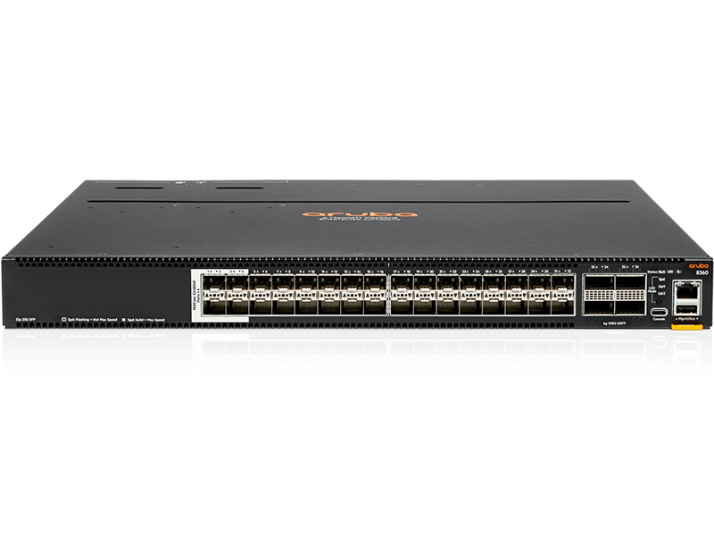 HPE Aruba Networking CX 8360 32SFP28 4QSFP28 v2 Front-to-Back 3Fan 2PSU Switch Bundle