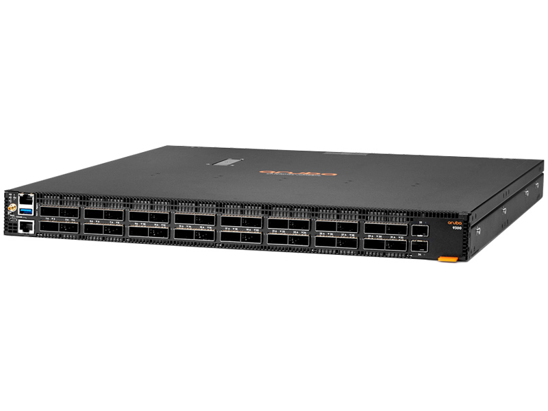 HPE Aruba Networking CX 9300 32QSFP-DD 2SFP+ Front-to-Back 6Fan 2AC PSU Switch Bundle