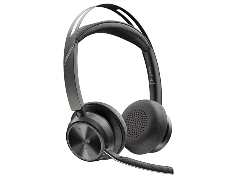 Poly Voyager Focus 2 USB-Cドングル付 +USB-A 変換アダプタ付 充電スタンド付 両耳 ワイヤレスモデル ノイズキャンセリングマイク搭載 Microsoft Teams認定モデル