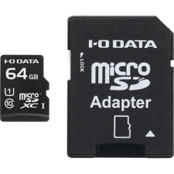 UHS スピードクラス1対応 microSDXCメモリーカード（SDカード変換アダプター付き） 64GB
