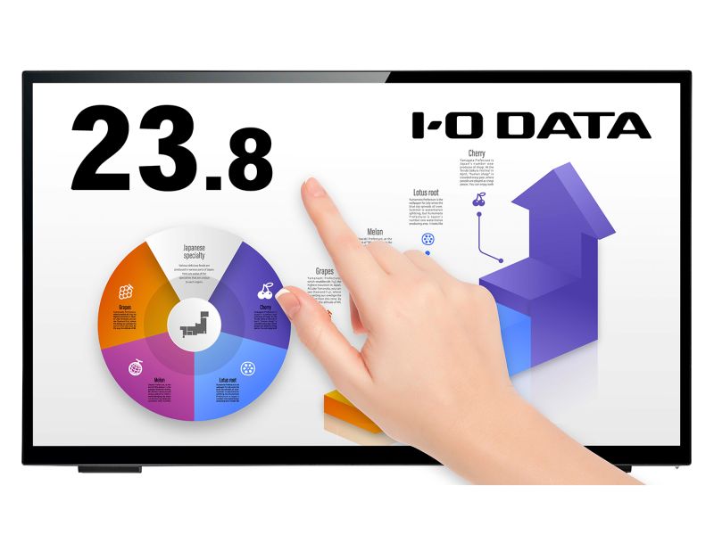 「5年保証」10点マルチタッチ対応23.8型ワイド液晶ディスプレイ （抗菌モデル)