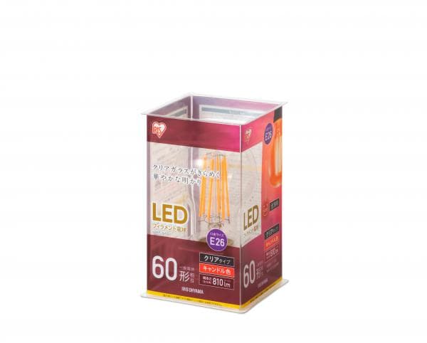 LEDフィラメント電球 E26 60形相当 キャンドル色 非調光