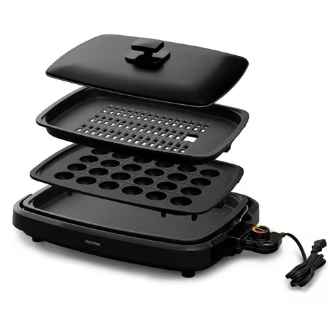 網焼き風ホットプレート 3枚プレート ブラック