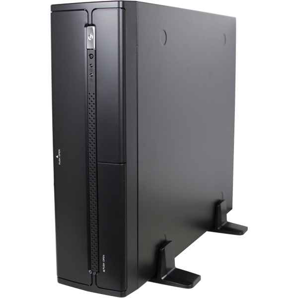 300W 80PLUS BRONZE電源搭載 MicroATX＆ITX用 スリムタワーケース ブラックカラーモデル