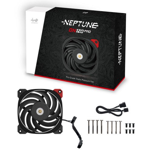 【RGB LED非搭載120mmケースファン】Neptune DN120 PRO/静圧と静音性の最適化 少し角度をつけたファンブレードによる効率的なエアフロー