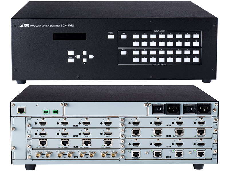 4K60 16入力16出力モジュラー型マトリクススイッチャ