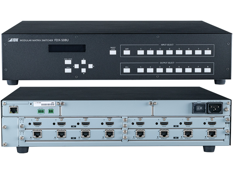 4K60 8入力8出力モジュラー型マトリクススイッチャ