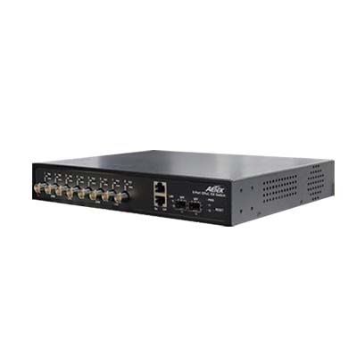 PoE Plus対応IP長距離同軸伝送スイッチ(8ポート受信器)