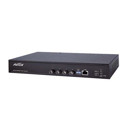 PoE Plus対応IP長距離同軸伝送スイッチ(4ポート受信器)