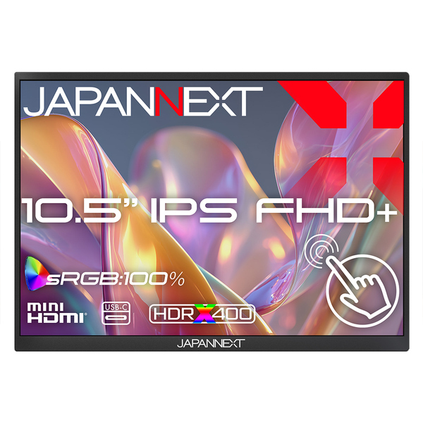 タッチパネル液晶ディスプレイ 10.5型/1920×1280/miniHDMI×1、USB-C×2/ブラック/スピーカー有/2年保証