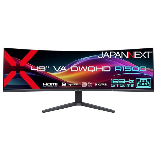 ゲーミング液晶ディスプレイ 49型/5120×1440/HDMI×2、DP×1、USB-C×1/ブラック/スピーカー有/2年保証
