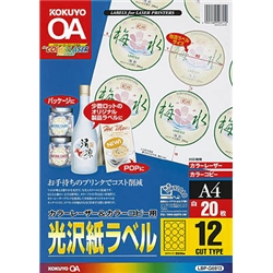 カラーLBP&PPC用 光沢紙ラベル A4 12面 20枚