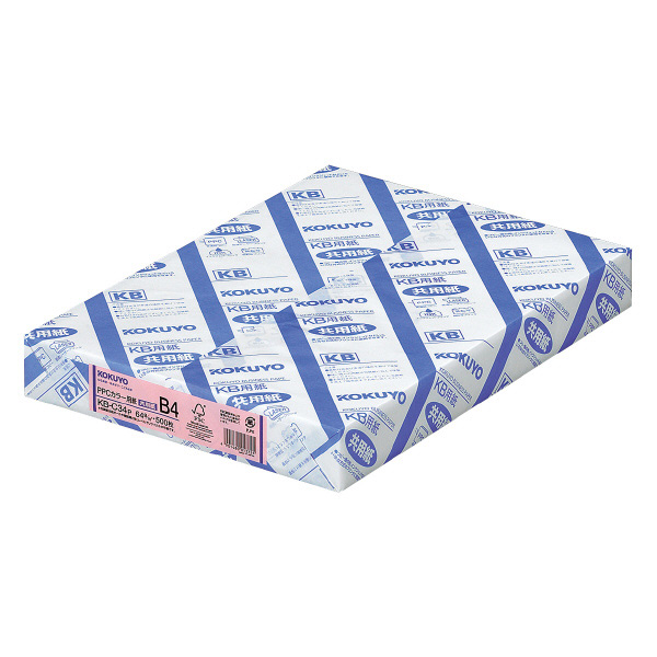 PPCカラー用紙(共用紙) FSC認証 B4 500枚 ピンク