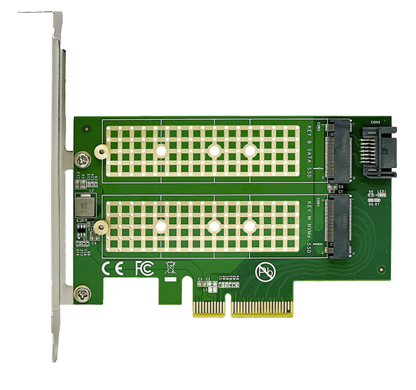 M.2増設ボード（M.2 NVMe & M.2 SATA SSD） M.2NVST-PCIE