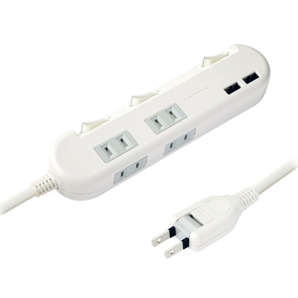 4AC-2USB-3.4A SW 1.5m WH
