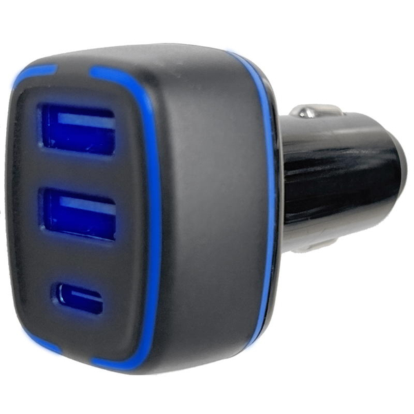 シガーチャージャー DC-60W USB3ポート C1A2 USB-PD規格対応 ブラック