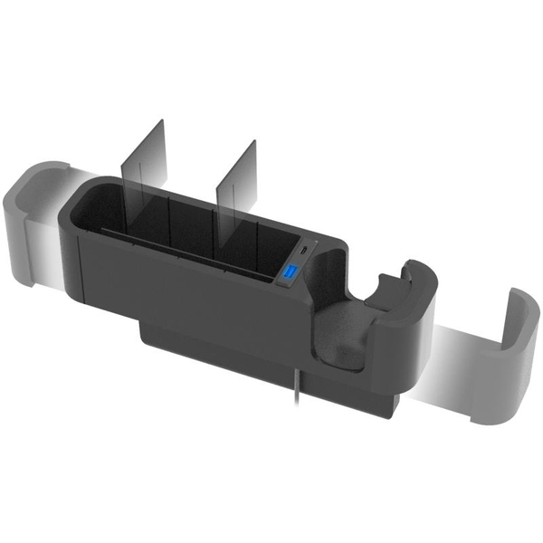 シートポケット USB-A/Cポート付 ブラック