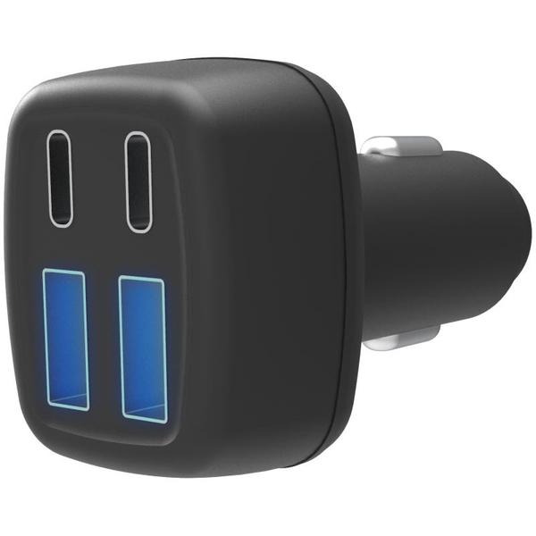 シガーチャージャー DC-72W-USB 4ポート C2A2 USB-PD規格対応 ブラック