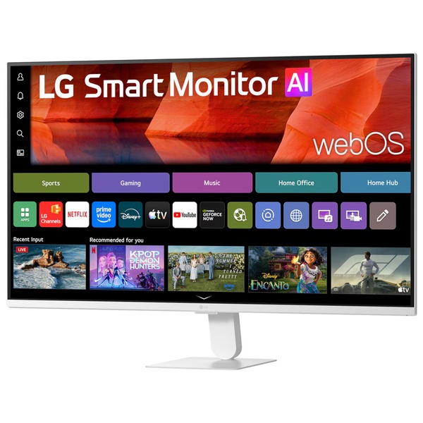 Smart Monitor AI/31.5型/1920×1080/HDMI/スピーカーあり/フルHD/120Hz/VA/sRGB 99%/HDR/アンチグレア/webOS/Google cast/AirPlay/Wi-Fi 5/Bluetooth5.0